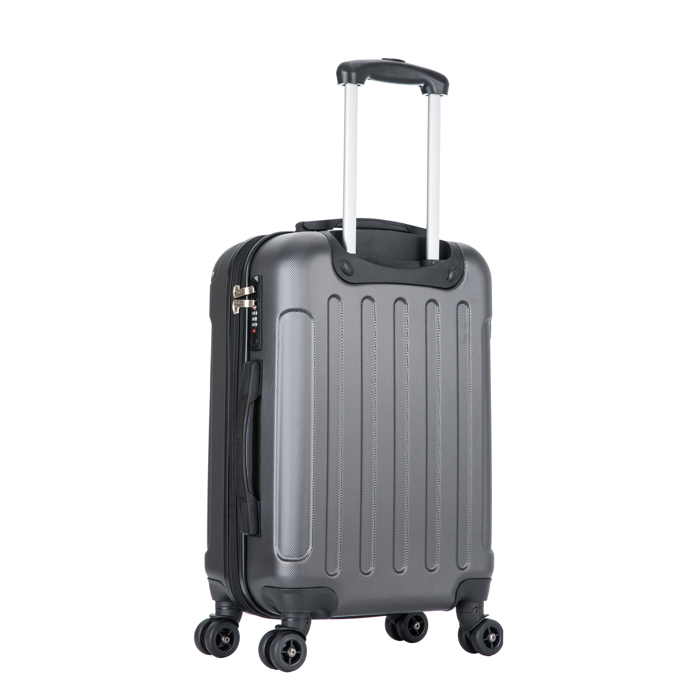 DUKAP Intely 20" Hardside Lightweight Carry-on Luggage with Spinner Wheels and USB Port, Gray