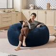 thumbnail image 6 of Bean Bag Chair 4FT,  Large Memory Foam Filled Chair for Adults and Teens, Soft Sofa with Removable Flannel Cover, Round Couch for Living Room Bedroom College Dorm, 6 of 8