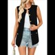 thumbnail image 2 of Suéter de Verano 2025 para Mujer, Chaleco de Punto Sin Mangas, Cárdigan con Botones, Camiseta Sin Mangas, Negro, Talla XL, 2 of 8