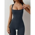thumbnail image 6 of Arvbitana Women's Full-Length Tank Jumpsuit Solid Color Sleeveless Square Neck Bodycon Romper Pants Ladies Casual Bodysuit for Yoga, 6 of 7