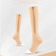 thumbnail image 3 of CSChome Women Zipper Compression Socks 2 Pairs Women Men Side Zipper Compression 15-20 mmHg Open Toe Knee High Support Varicose Vein Run, 3 of 6