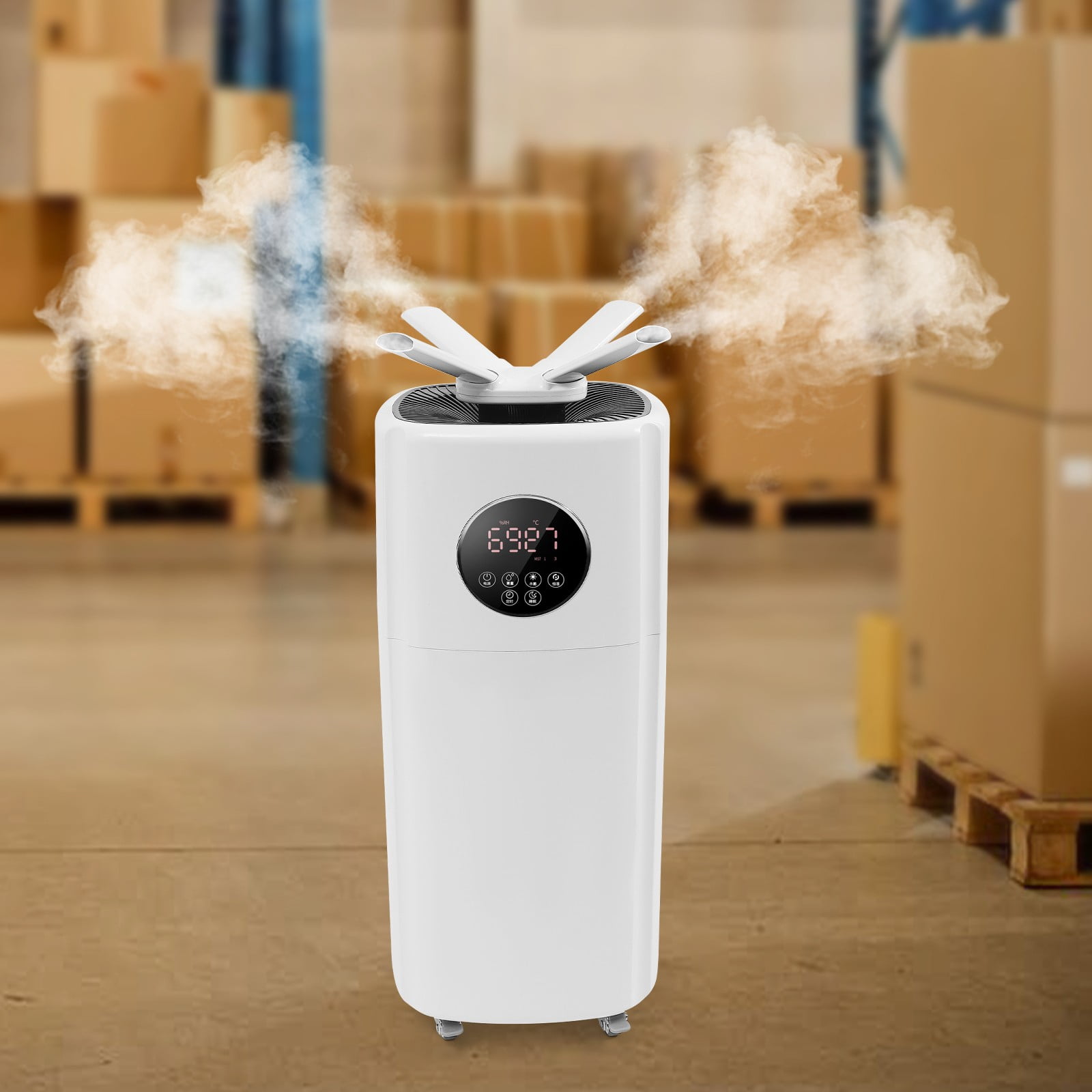 Peakora 5.5gal Commercial Humidifier 360° Rotatable Large Whole-House Style Humidifier with 3 Speed Quiet & Four-Way Nozzle Suitable for Places with an Area of 645.83-3229.17ft²