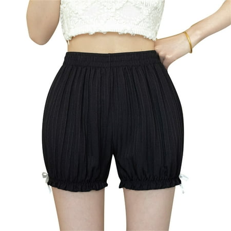 POPLIS Women Casual Elastic Waist Bloomers   Thin Lounge Shorts  Anti-Peeping Under Skirt Shorts