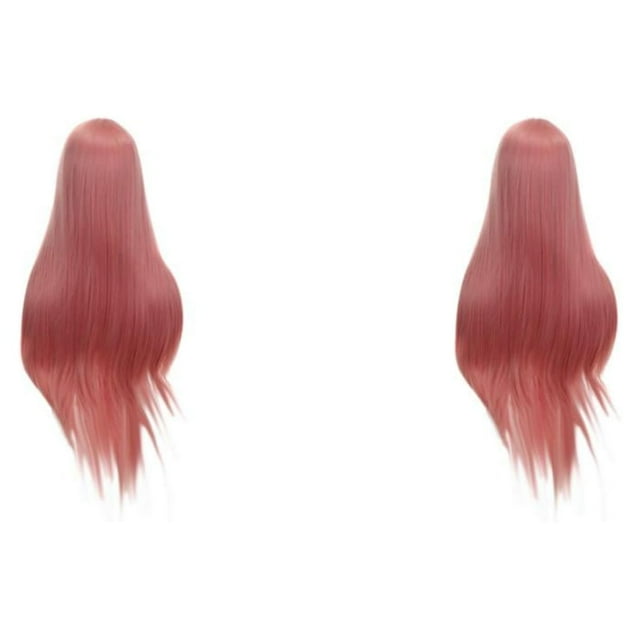 Justharion Easy To Wear Synthetic Wigs 70cm Long Straight Hair High Temperature Fiber Resistant Synthetic Wig 9582-97C 2Set