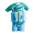 thumbnail image 1 of Traje de baño de flotación para niños, secado rápido, entrenamiento de natación, estampado de dinosaurio verde, bañador 110 centímetros, 1 of 9