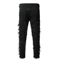 thumbnail image 2 of Boy's Stretch Fit Ripped Destroyed Jeans Pants Cargo Pants Classic Elastic Waist Straight Leg Multi-Pockets Comfy Kids Pants for Boys, 2 of 5