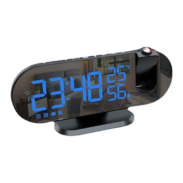 Reloj Despertador digital Sunnimix Reloj Despertador de espejo LED con proyector de tiempo