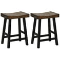 thumbnail image 1 of Costway 24" Bar Stool Set of 2 Counter Height Solid Wood Curved Saddle Seat Footrest, 1 of 7