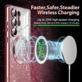 thumbnail image 3 of Dteck for Samsung Galaxy S23 Ultra Case, Compatible with MagSafe, Clear Glitter Gradient Sparkle Plating Soft TPU Bumper Magnetic Case Full Camera Lens Protector for Samsung Galaxy S23 Ultra,Rosegold, 3 of 5