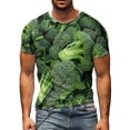 thumbnail image 3 of Fashion Street Fashion Casual 3D Realistic Broccoli Printed Short Sleeve T-Shirt Unique Vegetable Pattern Digital Printing Hip Hop Men's Clothing, 3 of 6