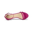 thumbnail image 4 of BLISSFUL STEP Women's Shoes Faux Suede Ankle Strap Kitten Heel Slide Straps Solid Sandals  Hot Pink 9.5, 4 of 8