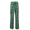 thumbnail image 3 of Fabrcox Oversized Women's Plaid Pajama Pants Elastic Waist Drawstring S-3xl Pj Bottoms Lightweight Straight Leg Lounge Bottoms Pants Green 3XL, 3 of 5