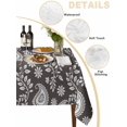 thumbnail image 5 of Grey Paisley Suqare Tablecloth - 54 x 54 Inch, Ethnic Vintage Floral Botanical Abstract Waterproof & StainResistant Tablecloth, Washable Oil-proof Table Cover for Dining/Party/Wedding/Camping/Buffet, 5 of 9
