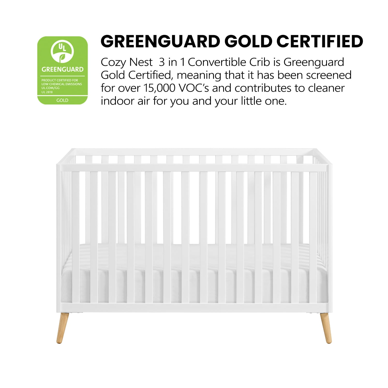 Oxford Baby Cozy Nest Convertible Island Crib Snow White / Natural