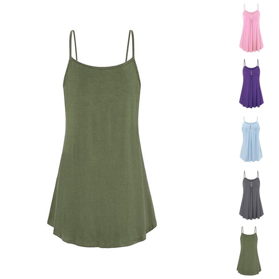 Camisole Tops for Women Dressy Casual V Neck Spaghetti Strap Loose Ruffle Flowy Cami Tank Top Summer Outfits