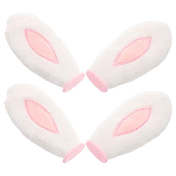 OUNONA 4Pcs Durable White Bunny Ears Embellishments for Electric Scooter Bike Ski Use