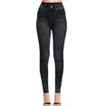 thumbnail image 1 of Autumn vertical stripe imitation denim leggings slim hip ankle pants, 1 of 6