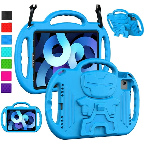 LTROP Case for iPad Air 5th/4th Generation Case (2022/2020), iPad Pro 11 Case 2021/2020/2018, Shoulder Strap, Shockproof Handle Stand Kids Case for iPad Air 5/4 10.9 Inch and iPad Pro 11”, Blue