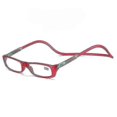 thumbnail image 1 of Gafas de lectura magnéticas plegables Shaofei con cierre de presión y cierre frontal color rojo oscuro, 1 of 5