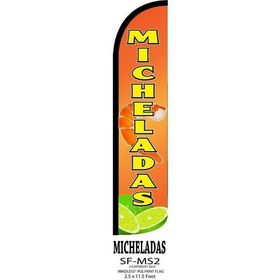 MS2 MICHELADAS Swooper Flag Feather Banner Sign 2.5x11.5ft(Flag Only)