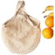 thumbnail image 2 of Bolsas de comestibles de malla de algodón reutilizables, bolsas de hilo de algodón, bolsas de compras de red, bolsas de malla, paquete de 3 (Beige), 2 of 7