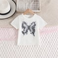 thumbnail image 5 of YMNXA Kids Girls Outfits Short Sleeve Round Neck Top And Flare Denim Pants Comfortable Fashion Sets For Casual Daily Wear,White,3-4 Years, 5 of 7