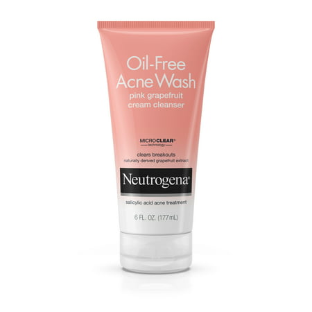 Neutrogena Oil-Free Acne Pink Grapefruit Cream Facial Cleanser, 6 (Best All Natural Acne Cleanser)