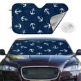 thumbnail image 2 of Fotbe Nautical Themed Simple Anchors Car Windshield Sunshade | Sun Visor Protector Front Window Shade, Keeps Out UV Rays, Keeps Your Vehicle Cool-Small, 2 of 7