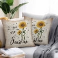 thumbnail image 2 of Throw Pillow Covers 26x26 Inch Set of 2, Yellow Sunflower Waterproof Outdoor Pillow Covers, Summer Vintage Flower Bee Sunshine Decorative Cushion Pillowcases for Couch, Sofa, Bed, Garden, Patio, 2 of 9