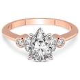 thumbnail image 3 of 4 Carat IGI Certified Pear Shape Lab Grown Diamond Engagement Ring | 14K Rose Gold |Amore Side Stone Diamond Ring | FG-VS1-VS2 Quality Friendly Diamonds, 3 of 4