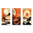 thumbnail image 2 of Designart "Setting Sun Atop the Mountain IV" Landscape Modern Framed Wall Art Set Of 3 - Orange Landscape Modern Frame Gallery Wall Set For Home Decor, 2 of 7
