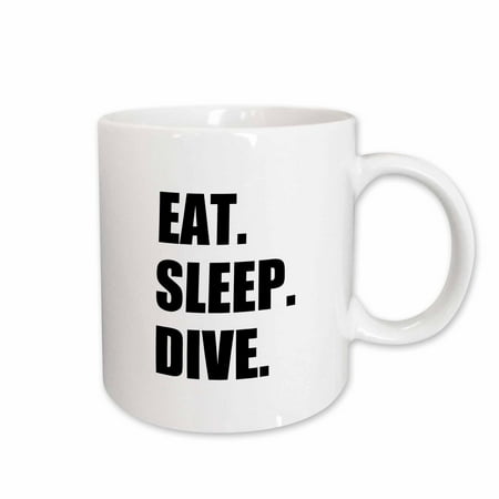 

3dRose Eat Sleep Dive - passionate about diving - high board or scuba diver Ceramic Mug 11-ounce