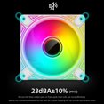 thumbnail image 3 of COOLMOON DM1 5V 3PIN ARGB 12V 4PIN PWM Luminous PC Case Fan (Reverso blanco), 3 of 9