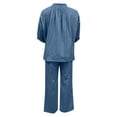 thumbnail image 5 of Xunmmm Women's Cotton Linen Two Piece Set Loose Fit Half Sleeve Zipper Shirt and Wide Leg Pant Casual Summer 2 Piece Set for Women Linen Pants Set Outerwear, 5 of 6
