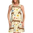 thumbnail image 1 of Lukts Teckel Chien et Fleur pour Robe Sans Manches pour Femmes, Robe d'Été à Col Rond avec Poches, Adaptée à la Vie Quotidienne, Plage, Fête, 1 of 7