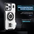 thumbnail image 5 of Case for iPhone 14 Pro,Carbon Fibre Dissipate Heat TPU+PC [Built-in Rotatable Magnetic Kickstand] Heavy Duty Drop Protection Shockproof Phone Case for iPhone 14 Pro,6.1 inch 2022 (White), 5 of 18