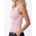 thumbnail image 2 of Ribbed Tank Tops for Women, High Neck Sleeveless Racerback, Slim Fit Long Basic Knit Casual Layering Shirts, 2 of 6