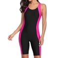 thumbnail image 4 of Sociala Women's Athletic Boyleg Swimsuit Racerback Color Block Print Unitard One Piece Swimwear, 4 of 7
