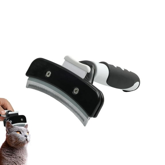 Cat Brush with Release Button, Self-Cleaning Cat Hair Brush for Shedding, Cat Deshedding Brush Dog Grooming Brush for Short Haired Cats Dogs Pet, Washable Hair Remover, Blade Size 3/4 Inch