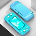 thumbnail image 4 of Turquoise Blue Carbon Fiber Design Flexible TPU Rubber Case Protective Cover [Anti-Shock, Anti-Fingerprint] Compatible with Nintendo Switch Lite Console, 4 of 7