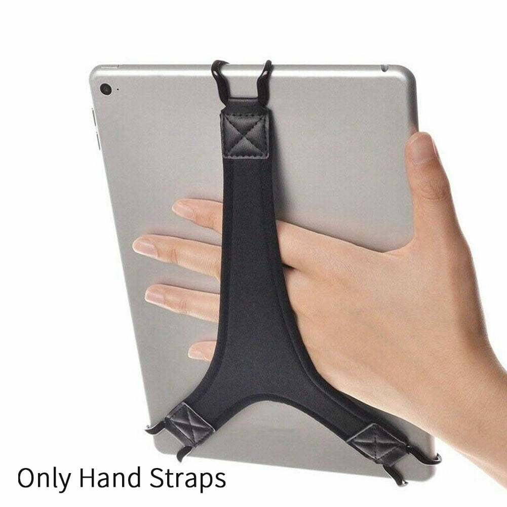 Non Slip Elastic Triangular Fixed Black One Handed Operation Tablet Hand Strap