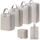 thumbnail image 4 of 6 cubos de compresión para equipaje, bolsas de aseo transpirables, equipaje de viaje beige, 4 of 9