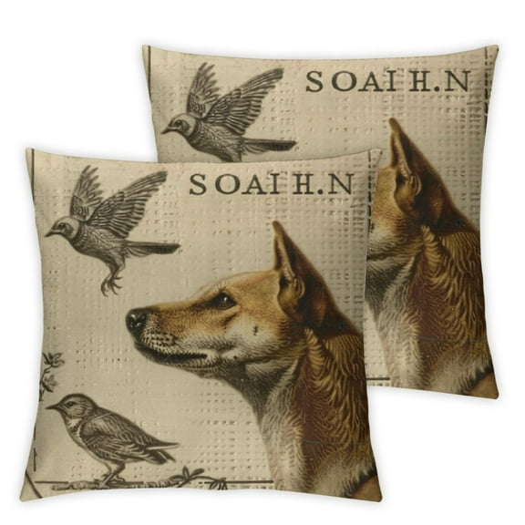 nygtbtfer Flax Throw Pillow Cover Dog Landscape Animals Collection 20x20 Inches Pillowcase Home Decor Square Cotton Linen Pillow Case Cushion Cover White