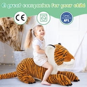 Tezituor 46.4 Tiger Stuffed Animals Huge Tiger Plush Pillow Huggable Size Plush Toy