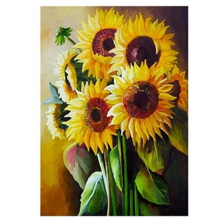 5d Diamond Painting Sunflower Cow Full Drill Paint With Diamond Art, Oil  Paintings Flowers And Cattle By Number Kits Embroidery Rhinestone Wall Home  D