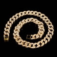 thumbnail image 5 of HH Bling Empire Mens Silver or Gold Miami Cuban Link Chains,Bling Iced Out Diamond Cuban Necklaces,Hip Hop Chains 15mm/16-30 Inches (Rose gold-20"), 5 of 6