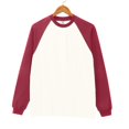 thumbnail image 6 of Holzkary Sweatshirts for Women Hoodies Round Neck Long Sleeved T Shirt Loose Cotton Color Blocked Top Graphic Printed Pullover Top Comfy Fall Winter Outfits Clothes 2025 Fashion Wine S, 6 of 9
