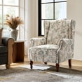 thumbnail image 7 of Tina's Home Upholstered Armchair Solid Rubber Wood Legs Transitional Living Room Bedroom Red, 7 of 7