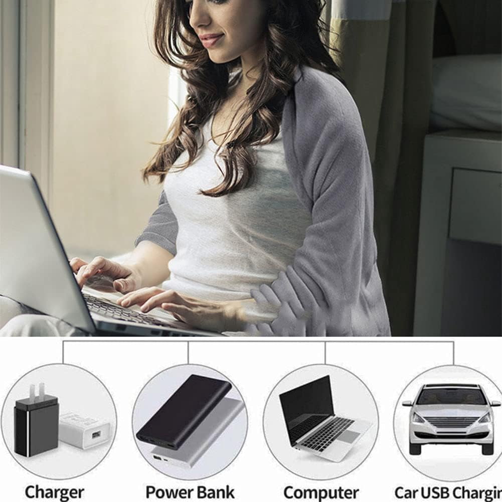 Battery Electric Heated Blanket King Size - Cordless, Rechargeable USB Heating Blanket for Bed, Sofa & Outdoor Use