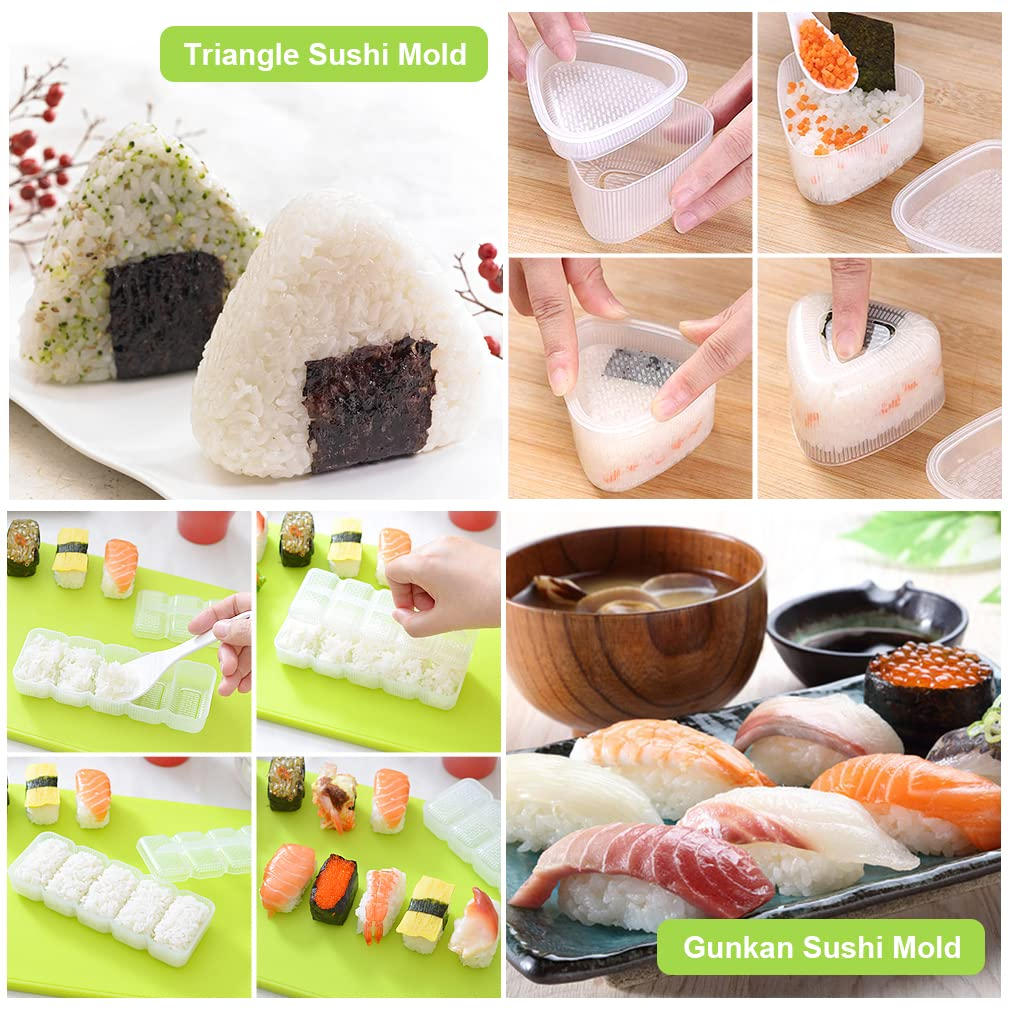 IOOLEEM All-In-One Bazooka Sushi Maker, Bamboo Sushi Mat, beginner's ideal  first Sushi making kit, premium bamboo complete